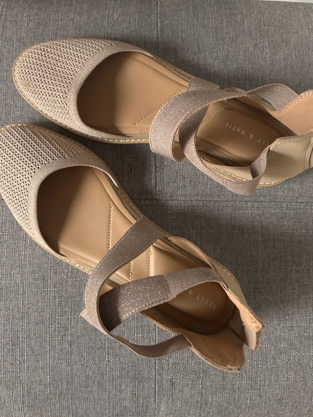 Kelly & Katie Elastic Ankle-Strap Knit Flats
